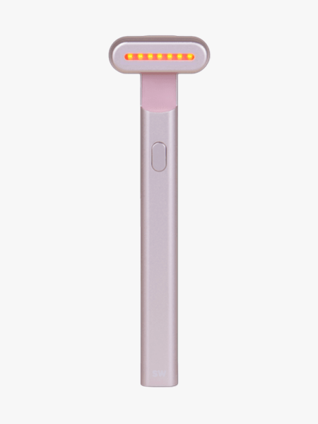 Solawave 4-in-1 Skincare Wand in branded component on a light gray background